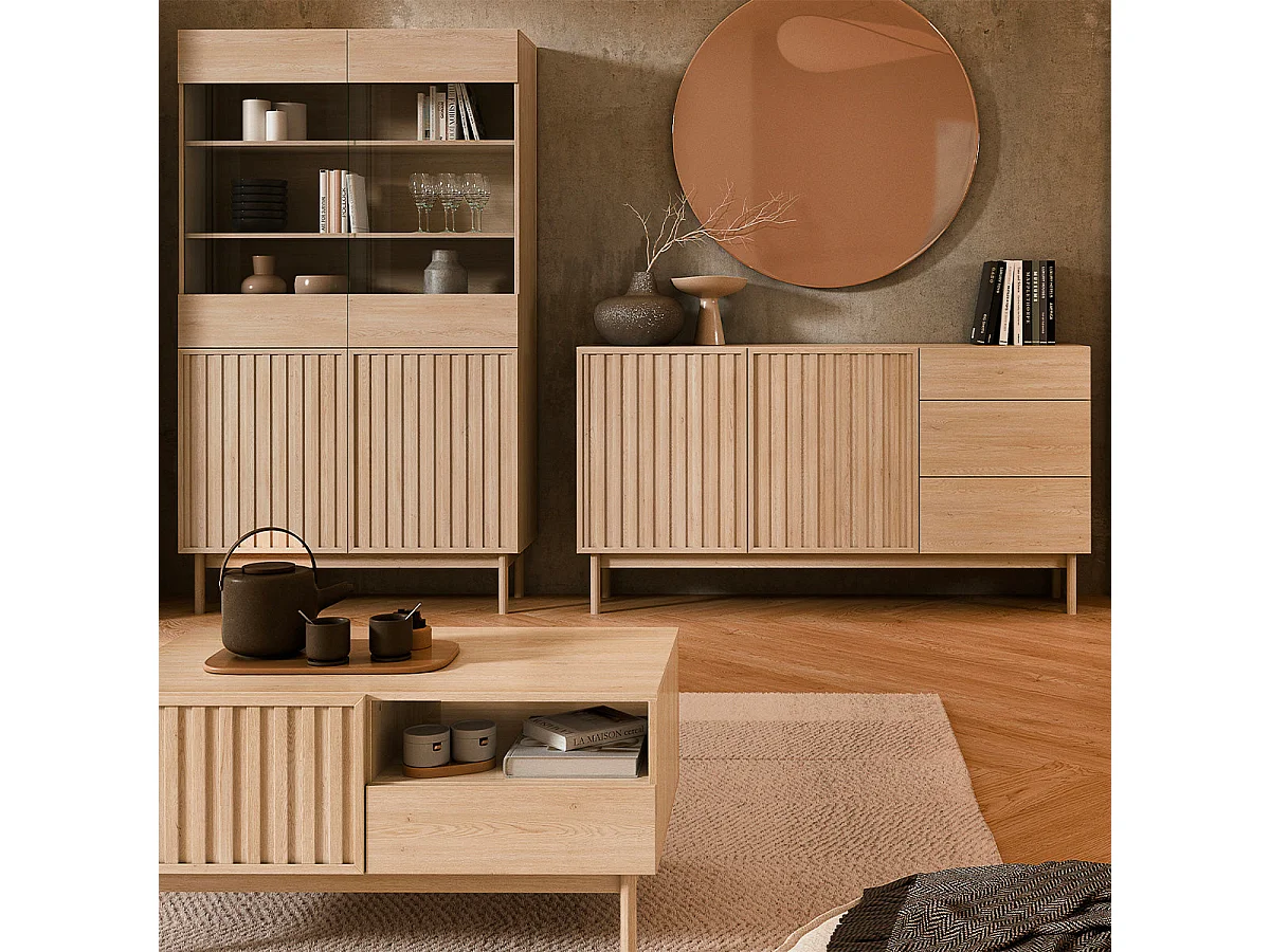Buffet 2 portes 3 tiroirs Idor Bois