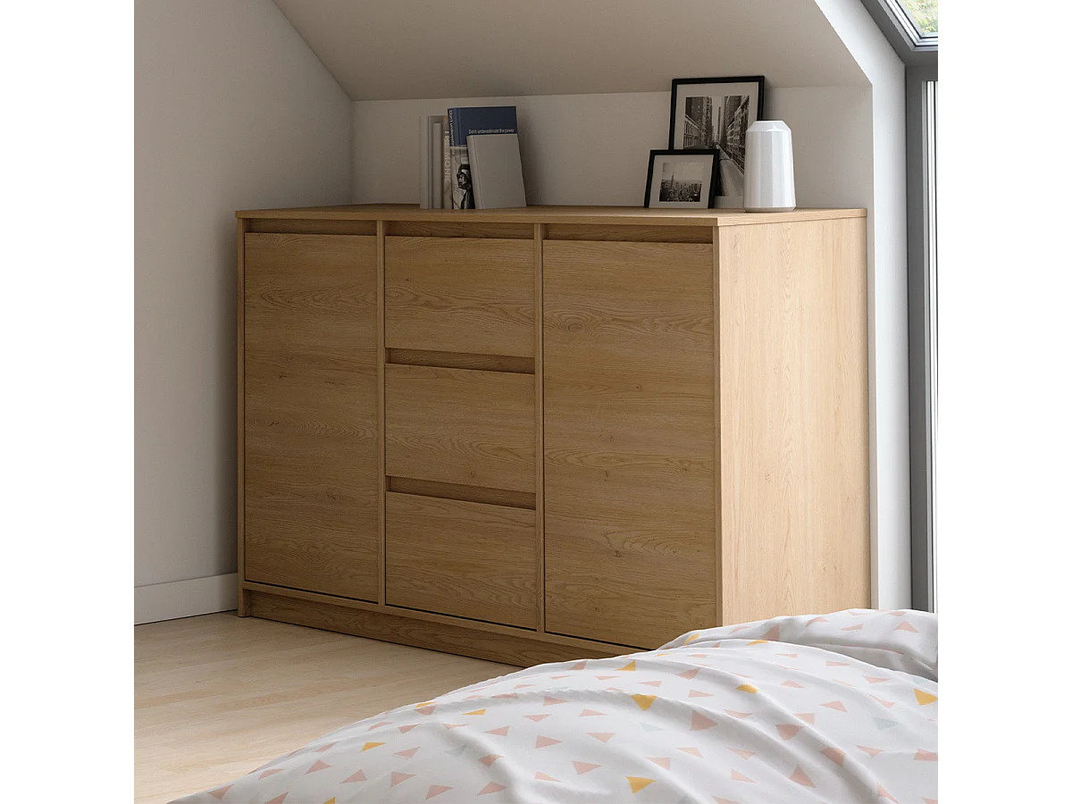 Beck Wood 2-deurs dressoir met 3 laden