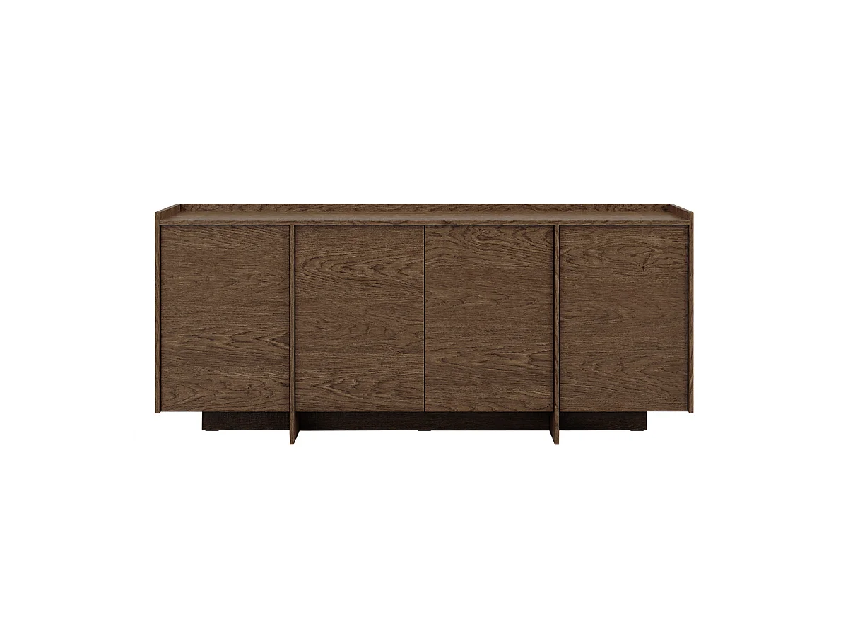 Japandi Sideboard 4 dörrar Mörkt trä
