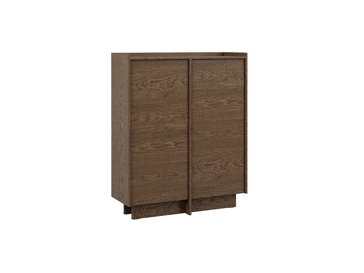 Buffet haut 2 portes Japandi Bois foncé
