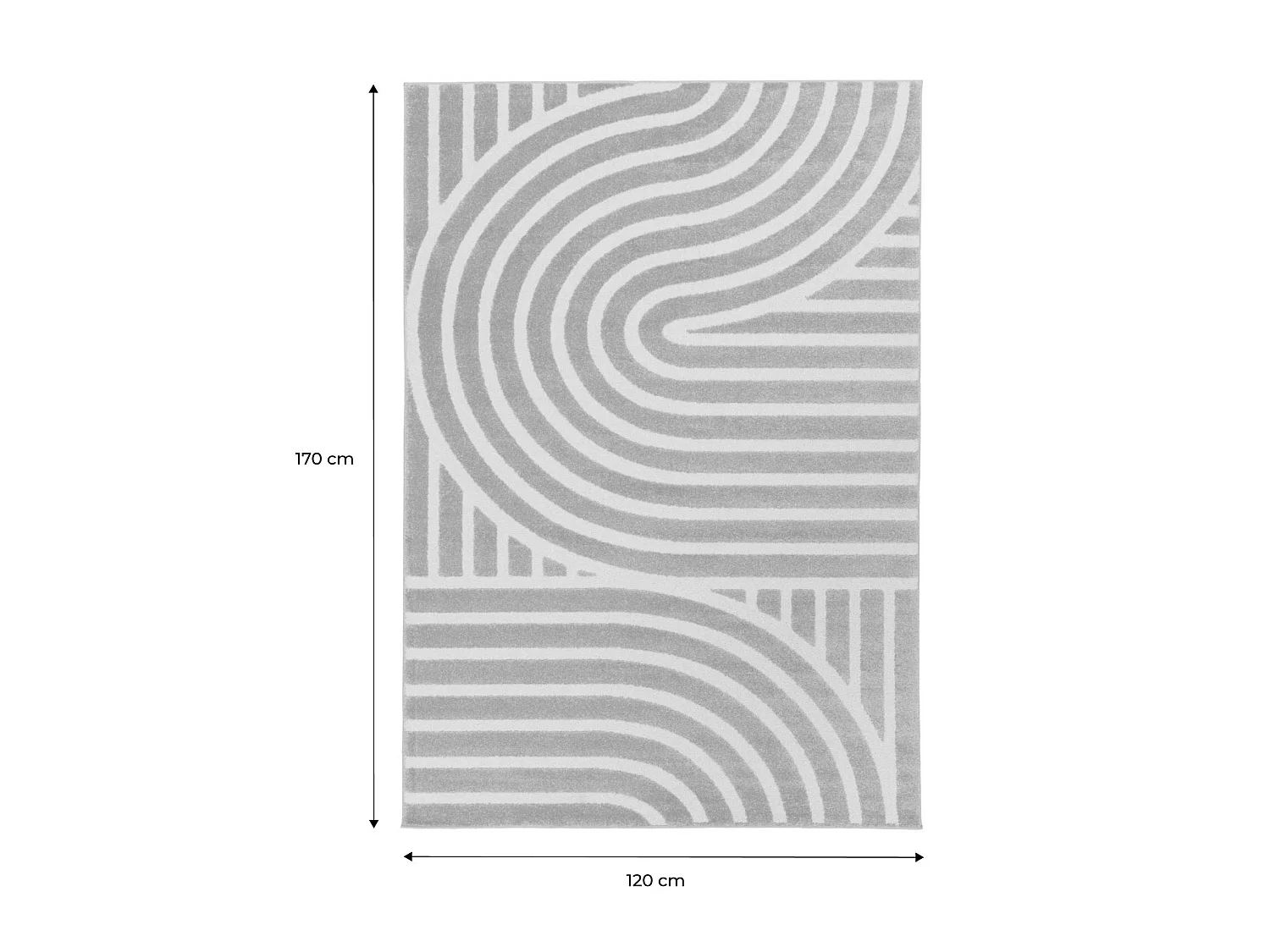 Tapis intérieur motif graphique taupe 120x170cm - Enzo