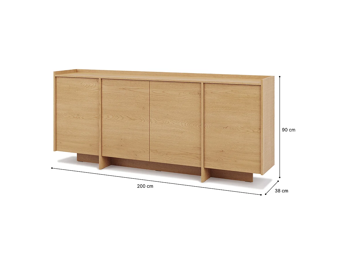Japandi Sideboard 4 dörrar Trä