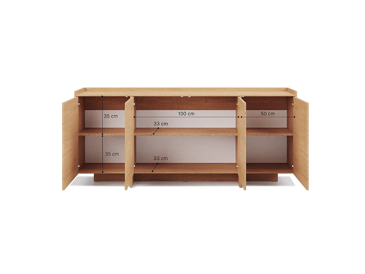Japandi Sideboard 4 dörrar Trä