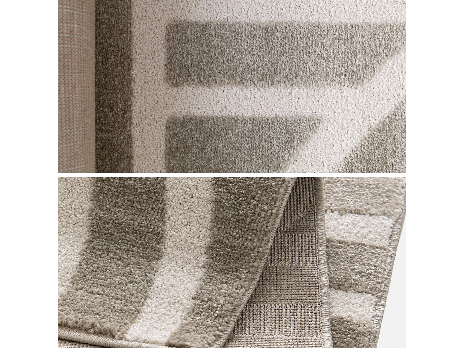 Tapis intérieur motif graphique taupe 80x150cm - Enzo