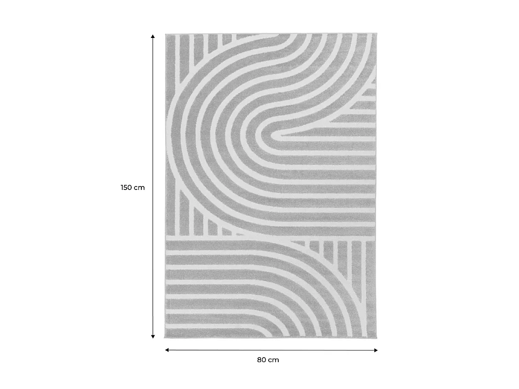 Tapis intérieur motif graphique taupe 80x150cm - Enzo
