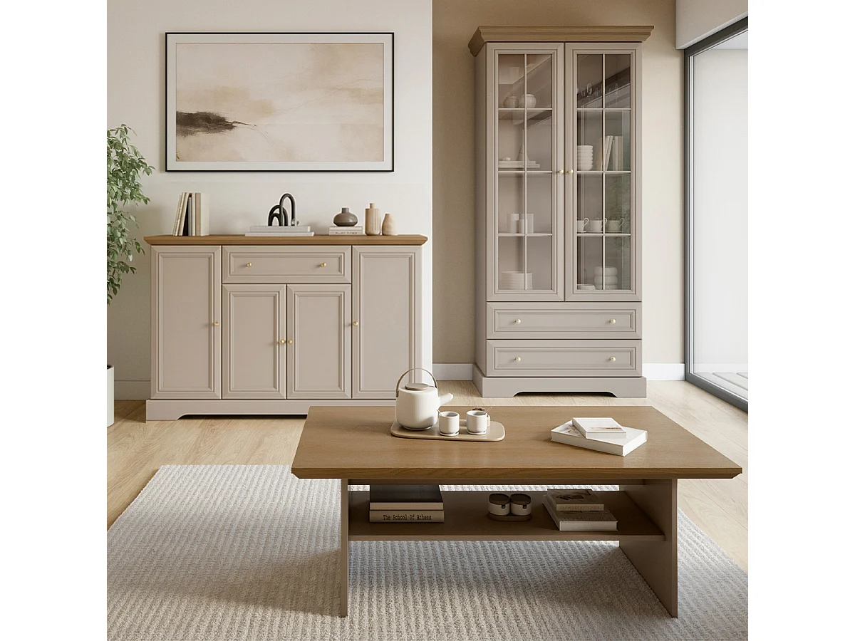 Buffet 4 portes 1 tiroir Dulci Cachemire et Bois