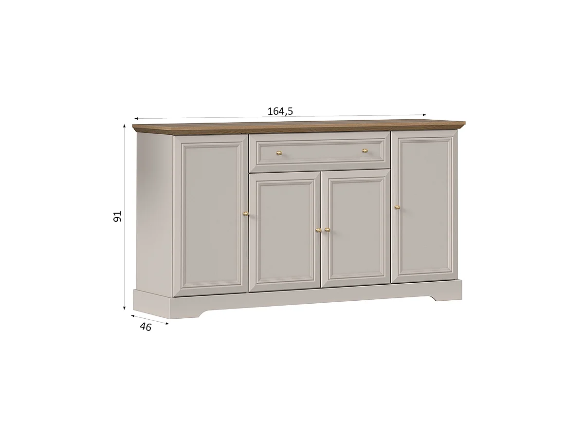 Buffet 4 portes 1 tiroir Dulci Cachemire et Bois