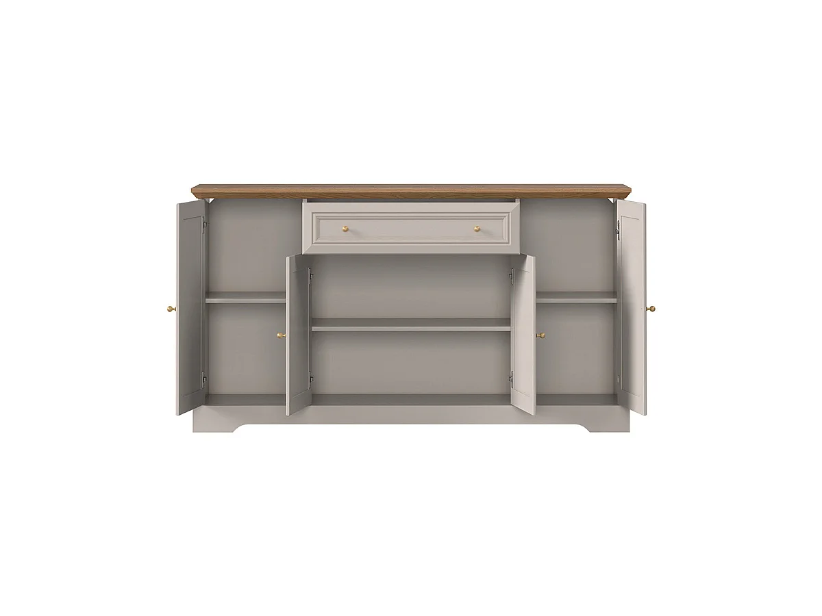 Buffet 4 ante 1 cassetto Dulci cashmere e marrone 91,5cm