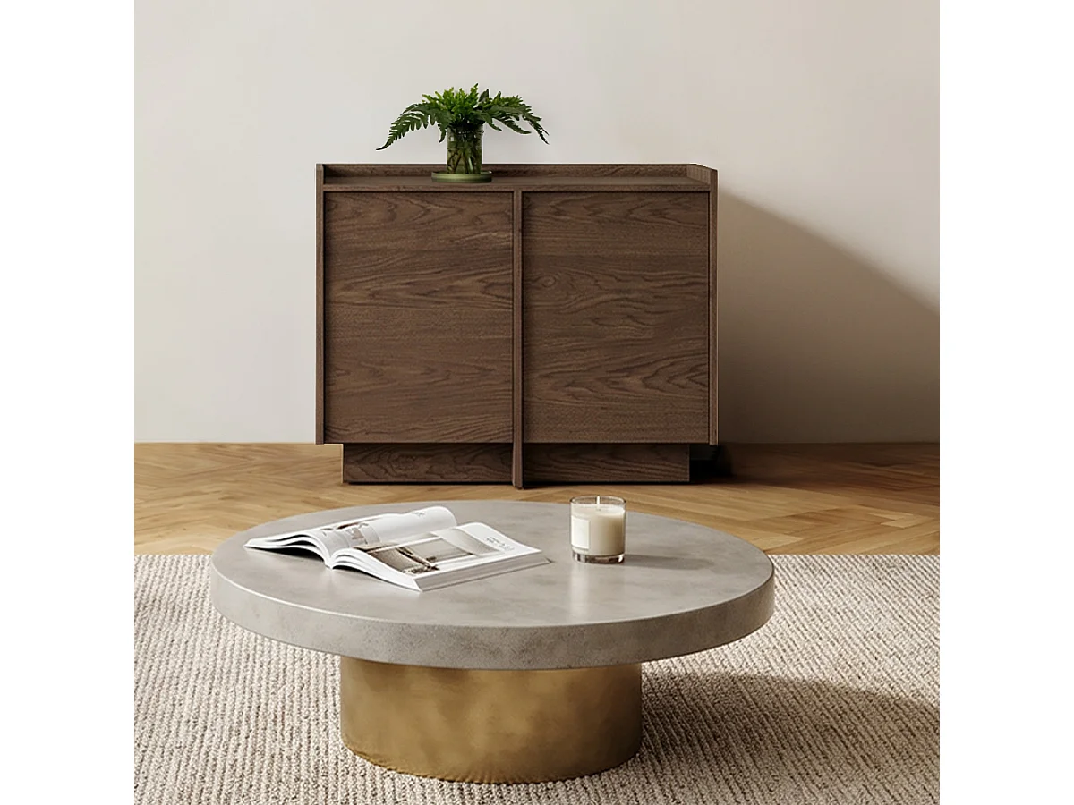 Japandi 2-deurs dressoir Donker hout