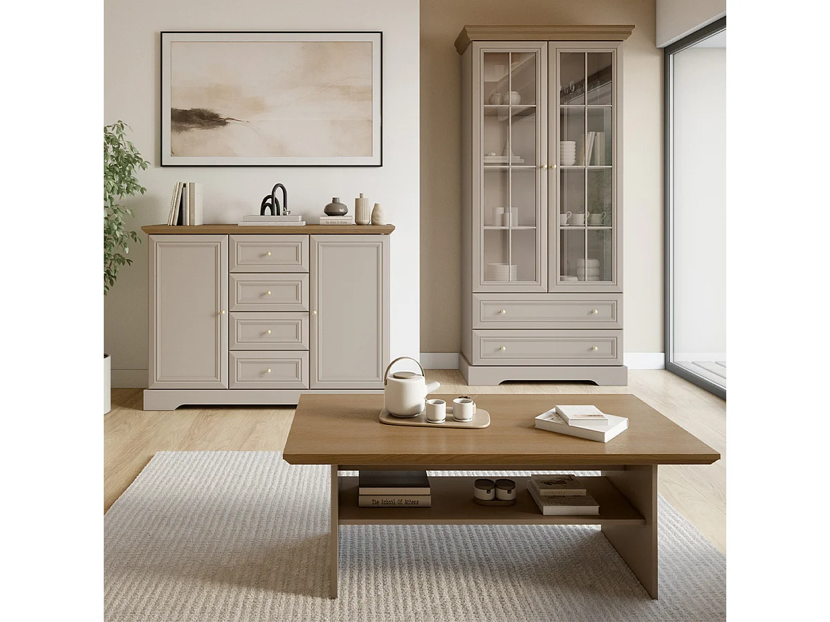 Buffet 2 portes 4 tiroirs Dulci Cachemire et Bois