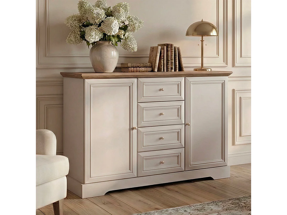 Buffet 2 portes 4 tiroirs Dulci Cachemire et Bois