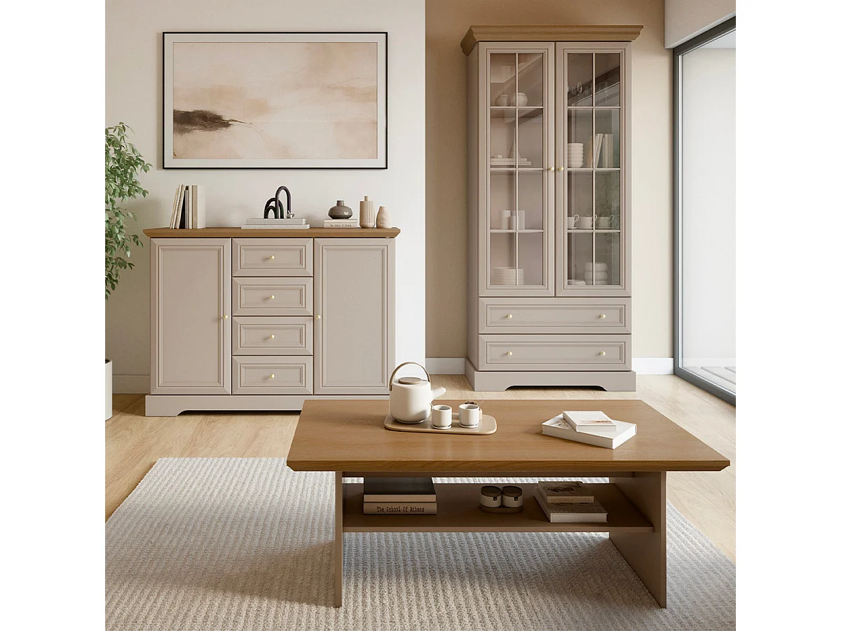 Buffet 2 portes 4 tiroirs Dulci Cachemire et Bois