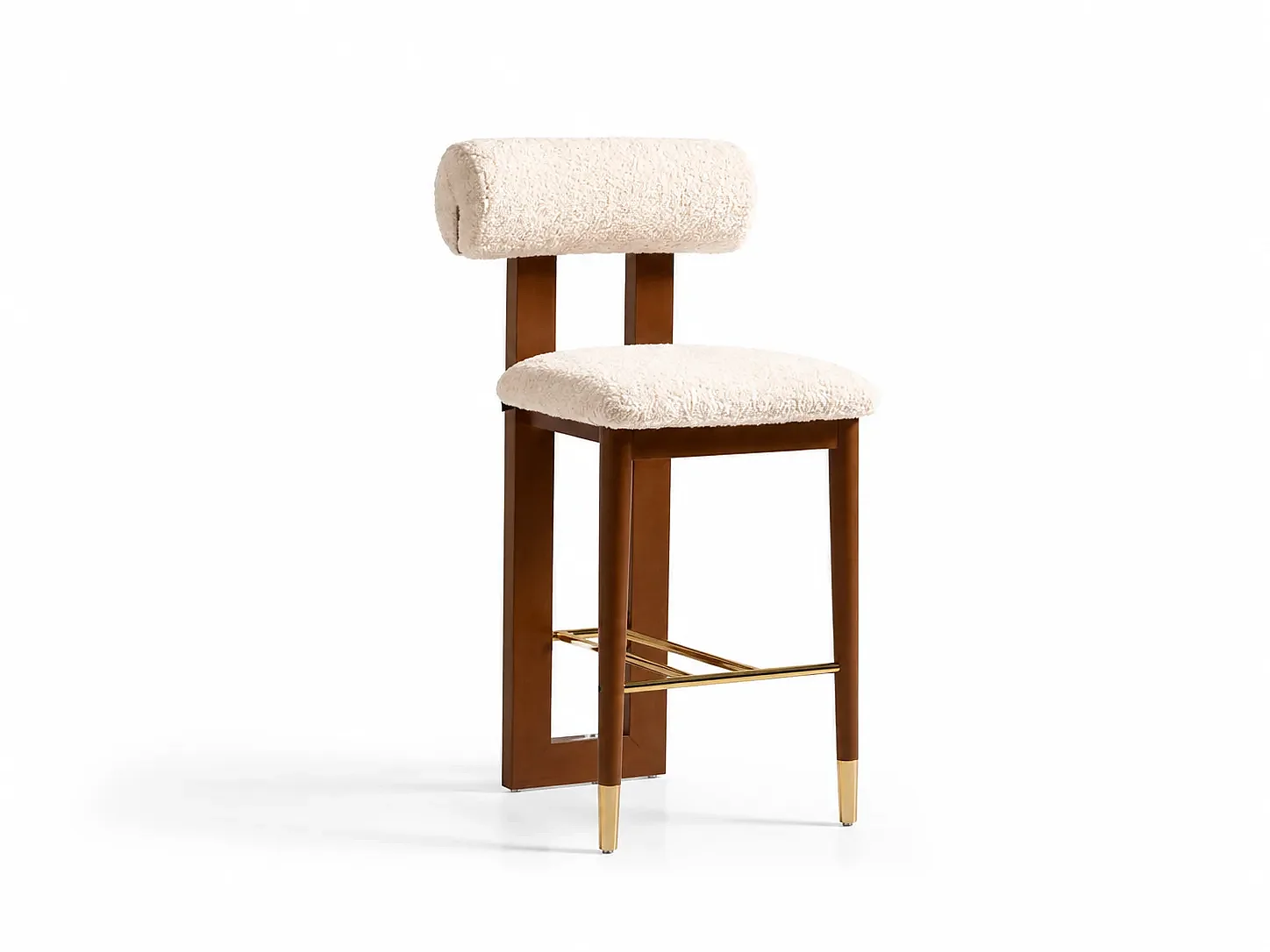 CHAISE HAUTE DE BAR BEIGE ALBA EN BOIS