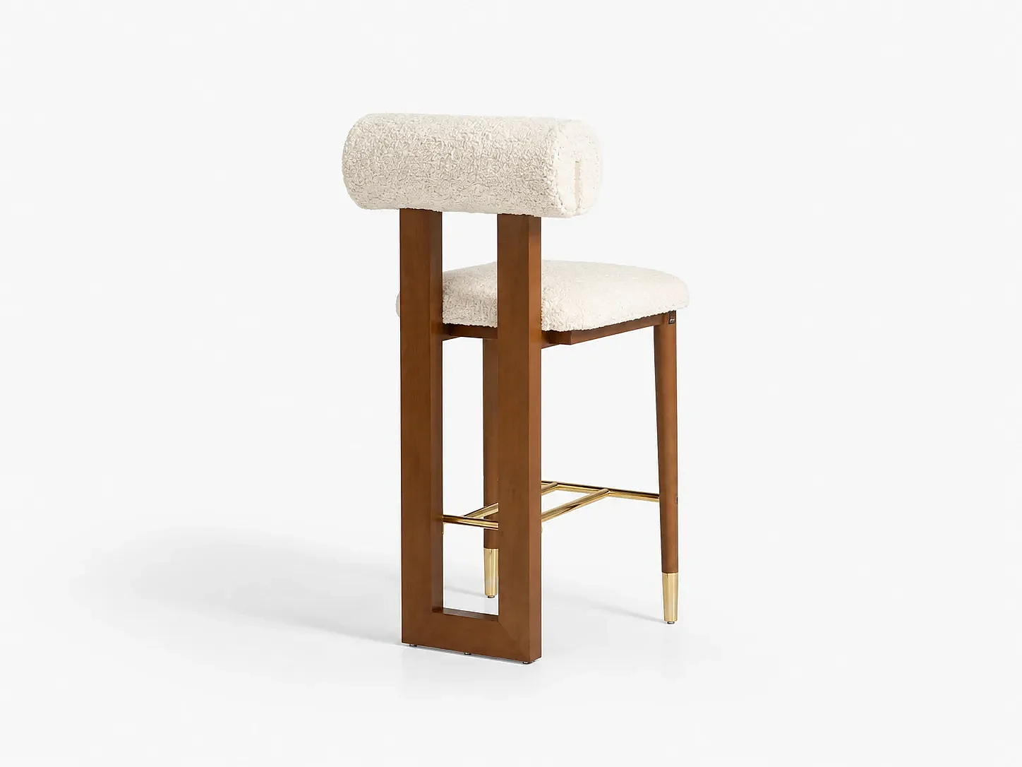 CHAISE HAUTE DE BAR BEIGE ALBA EN BOIS