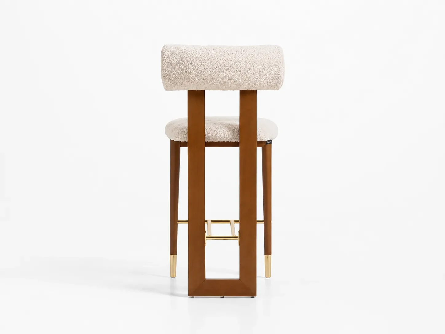 CHAISE HAUTE DE BAR BEIGE ALBA EN BOIS