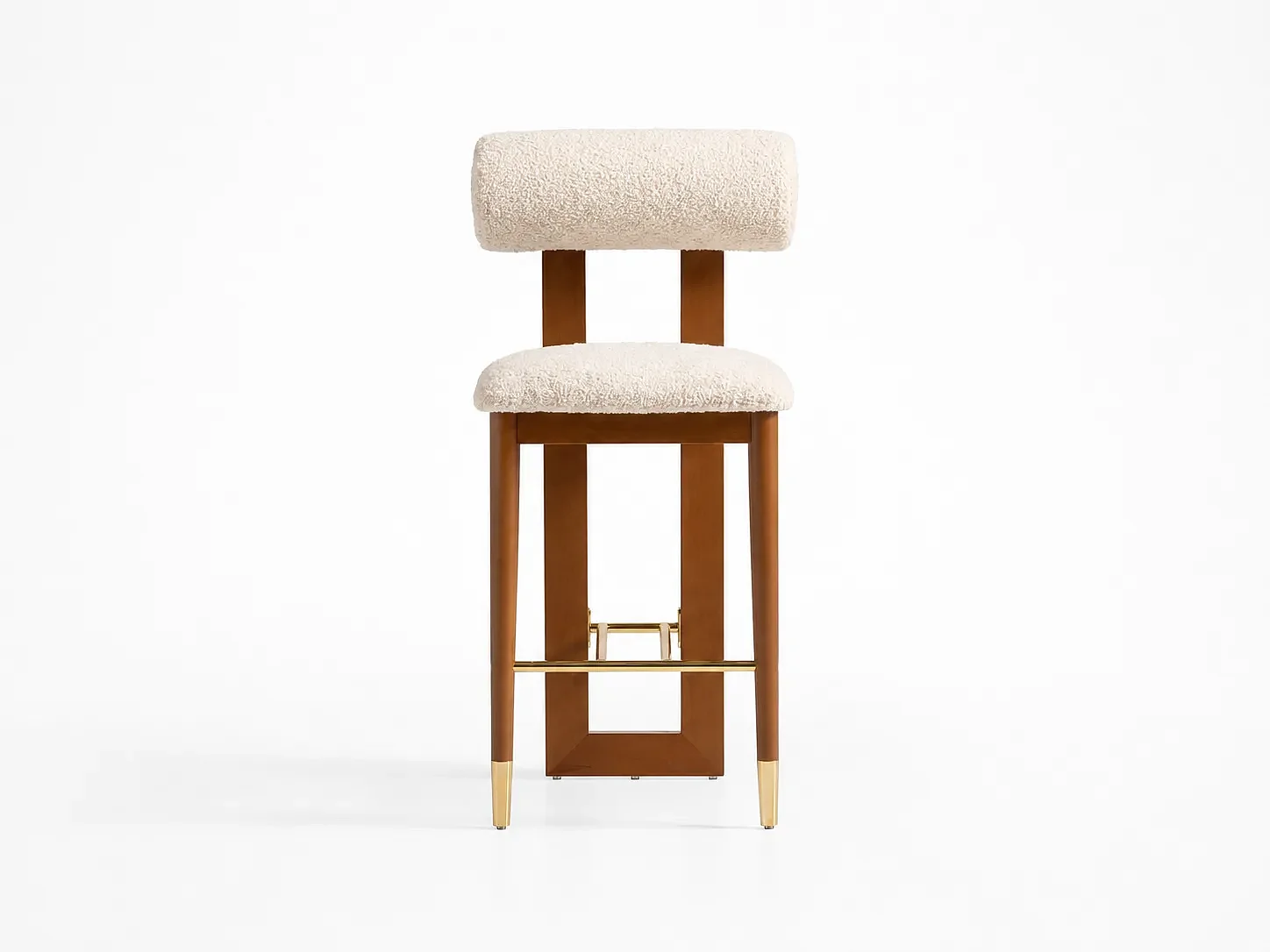 CHAISE HAUTE DE BAR BEIGE ALBA EN BOIS