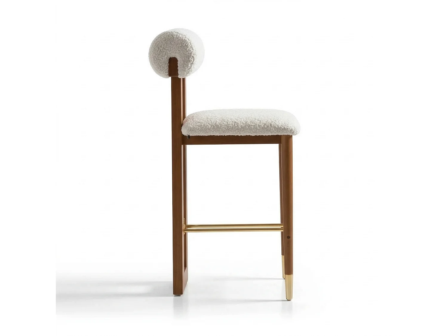 CHAISE HAUTE DE BAR BEIGE ALBA EN BOIS