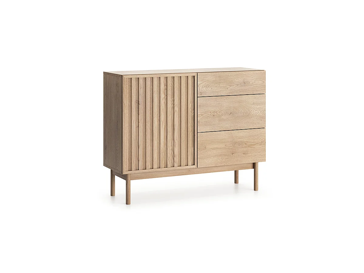 Buffet 1 porte 3 tiroirs Idor Bois