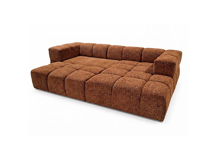 RUBI – canapé d’angle convertible gauche 288x182 cm, BELLO 40 orange