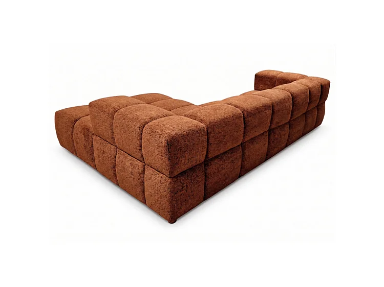 RUBI – canapé d’angle convertible gauche 288x182 cm, BELLO 40 orange