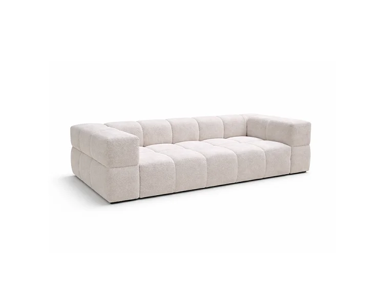 RUBI – sofa 3-osobowa z funkcją spania 150x202 cm, tkanina Anthology 20 biała