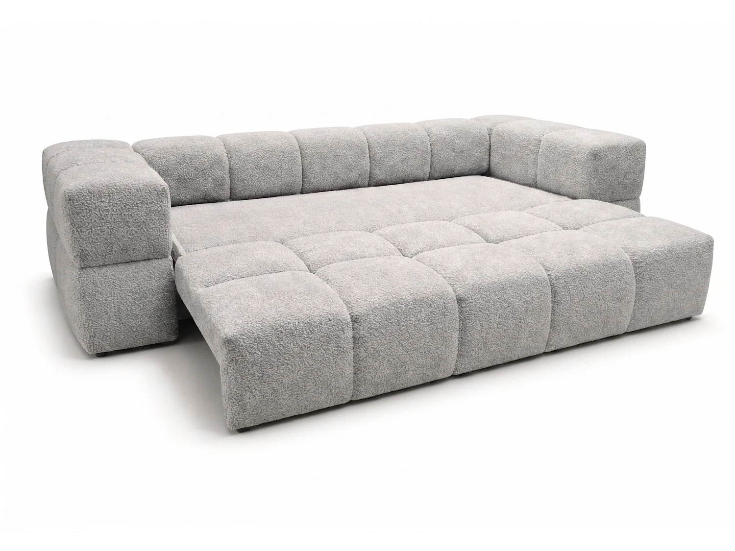 RUBI – sofa 3-osobowa z funkcją spania 150x202 cm, tkanina Anthology 15 jasnoszara