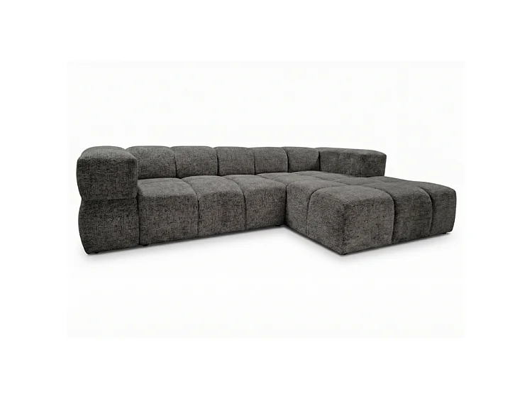 RUBI – ausziehbares Ecksofa rechtsseitig 288x182 cm, BELLO 20 Grau