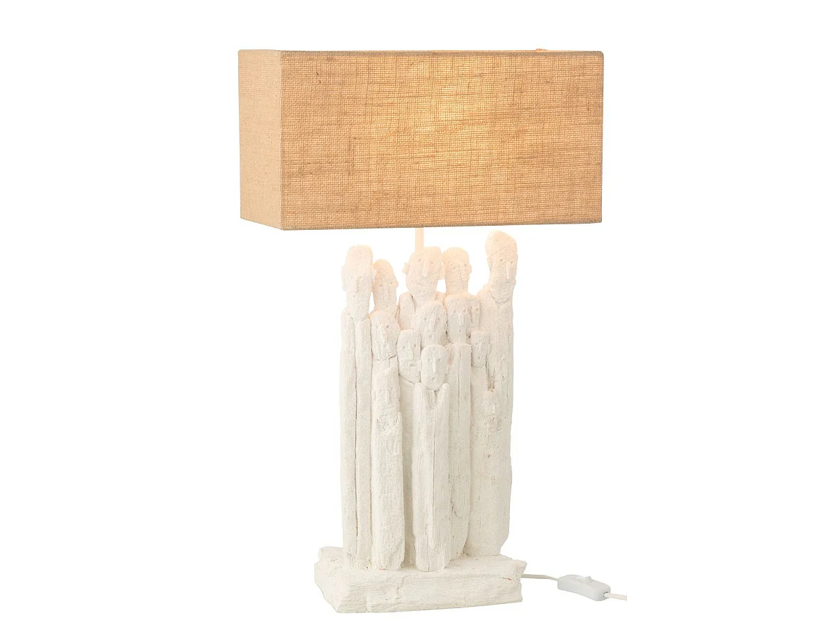 Lampe à Poser en Résine "Figurine" 58cm Blanc