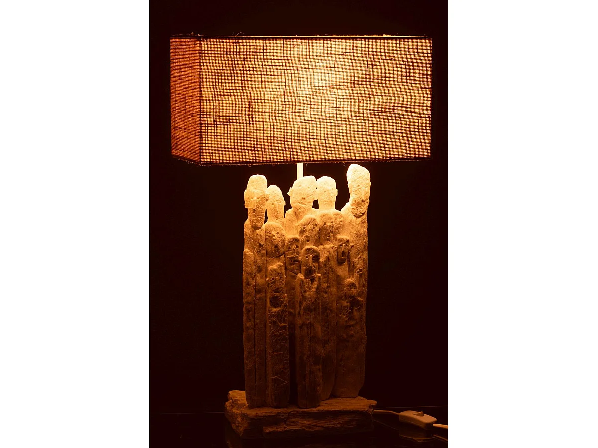 Lampe à Poser en Résine "Figurine" 58cm Blanc