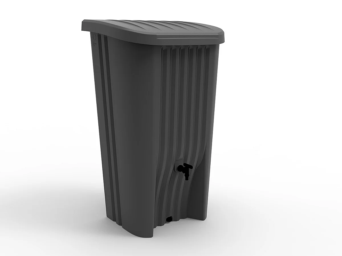 EDA RECUP'DECO 150L Collettore di acqua piovana antracite con protezione UV, Made in France, Include rubinetto e tappo di drenaggio