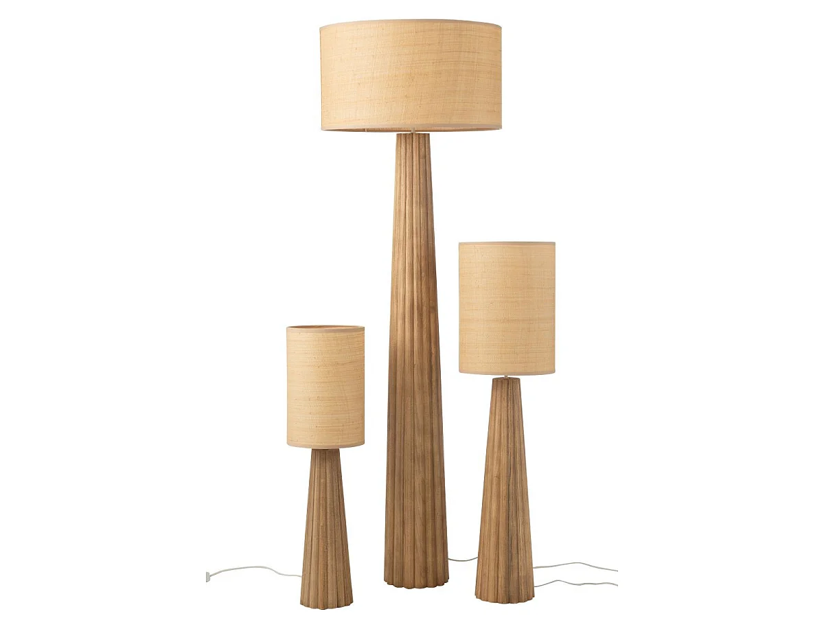 Lampe à Poser Parapluie en Bois "Ailanthus" 78cm Naturel