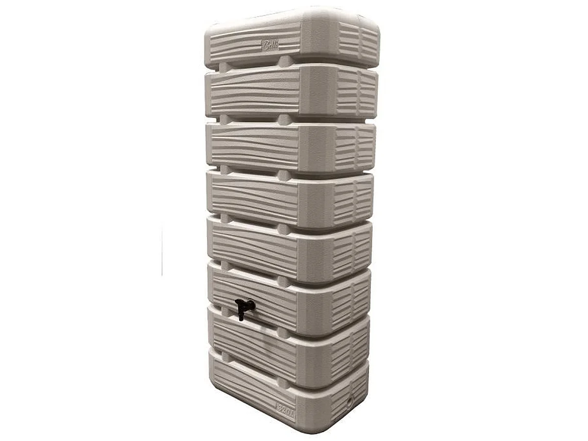 BELLI Dune 320L Verticale Regenton in Greige Polyethyleen met 320L Capaciteit en Gefilterde Inlaat