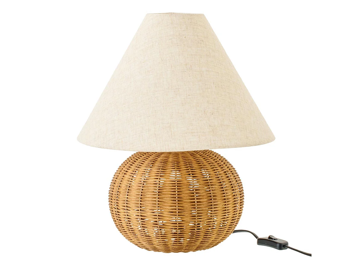 Lampe à Poser en Rotin "Tanisha" 42cm Naturel