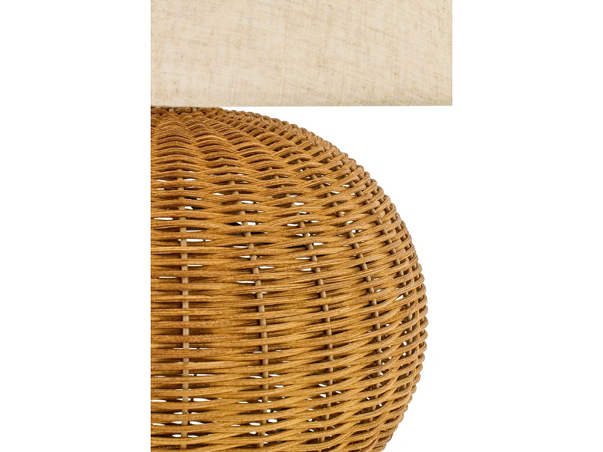 Lampe à Poser en Rotin "Tanisha" 42cm Naturel