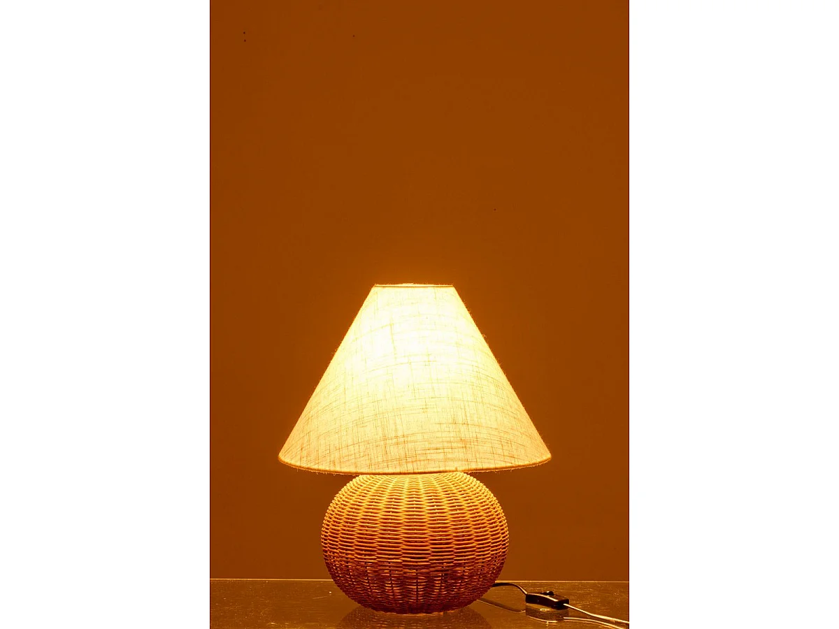 Lampe à Poser en Rotin "Tanisha" 42cm Naturel