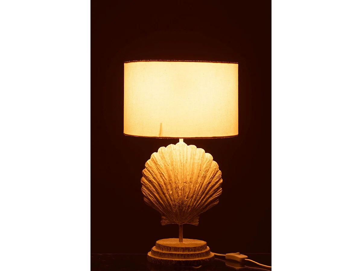 Lampe à Poser Coquillage "Costa" 47cm Blanc