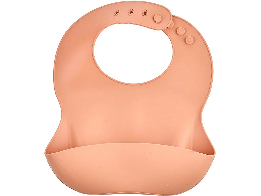 Bavoir silicone THERMOBABY avec poche profonde, réglable (Orange, 26,5×23×4 cm)