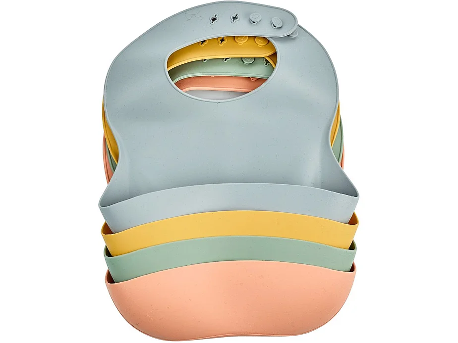 Bavoir silicone THERMOBABY avec poche profonde, réglable (Orange, 26,5×23×4 cm)