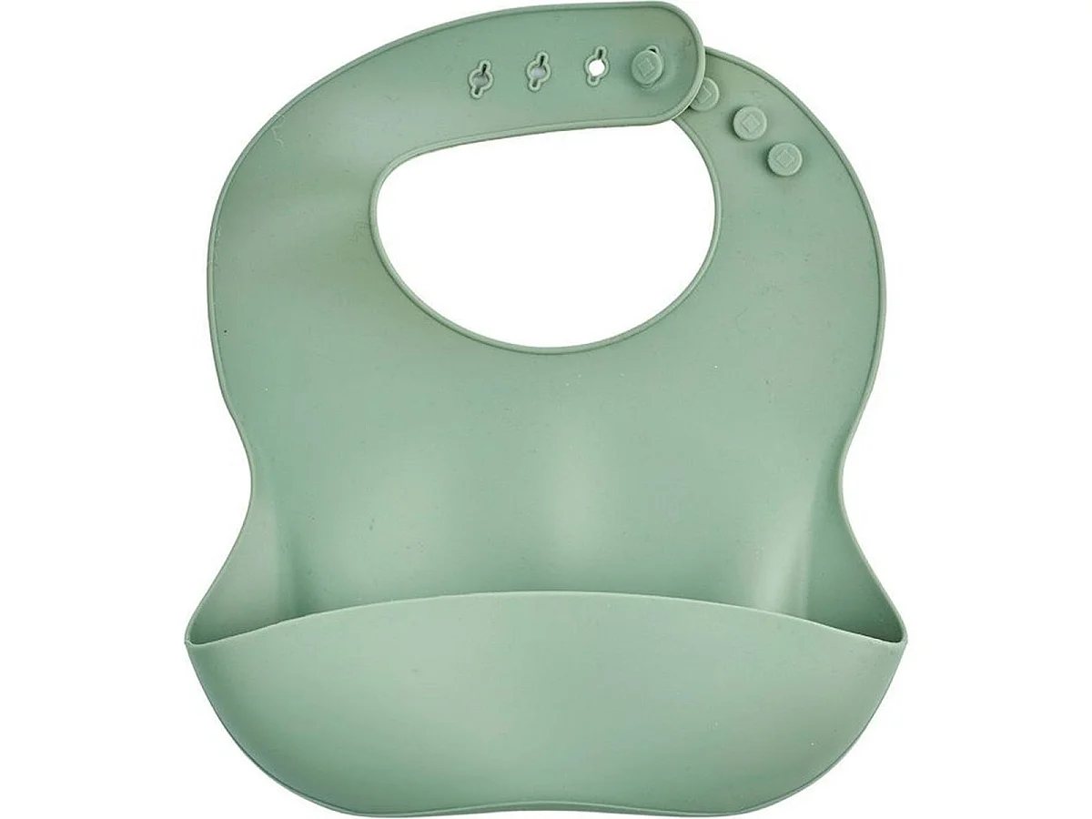 Bavoir silicone THERMOBABY avec grand récupérateur - Vert cactus