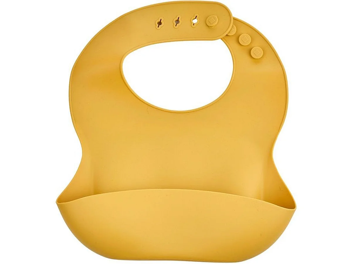 Bavoir silicone THERMOBABY avec poche profonde - Jaune miel