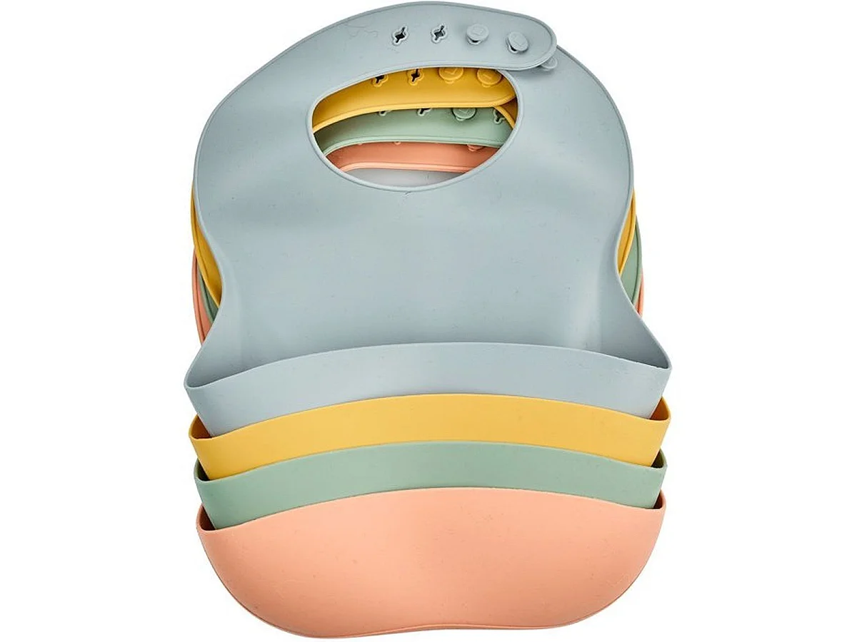 Bavoir silicone THERMOBABY avec poche récupératrice et tour de cou réglable