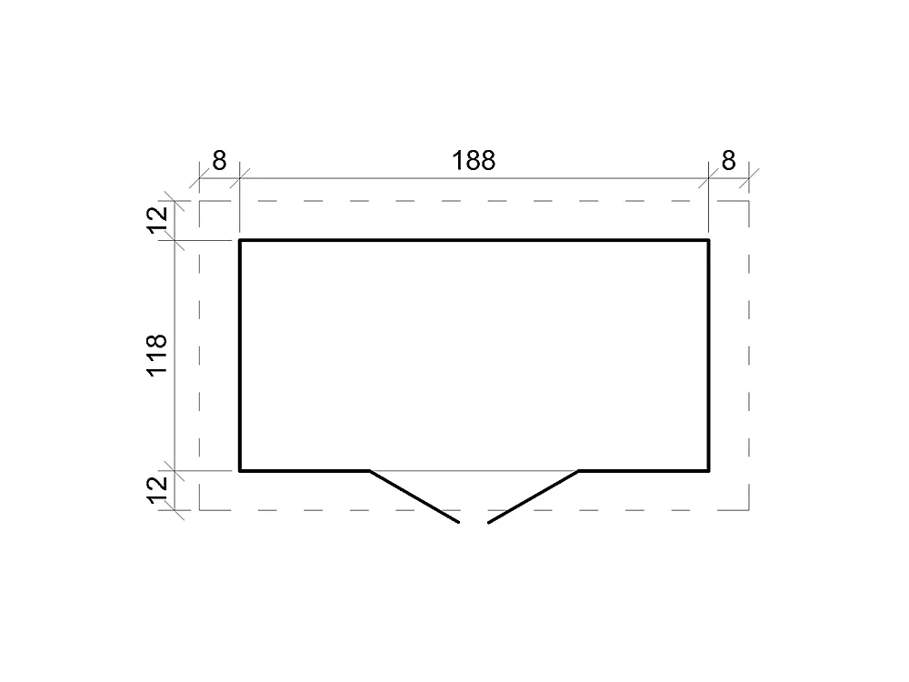 Holz Gartenhaus mit imprägniertem Holzboden - 142x204xH206 cm / 2.22 m² - M311F1+M311G