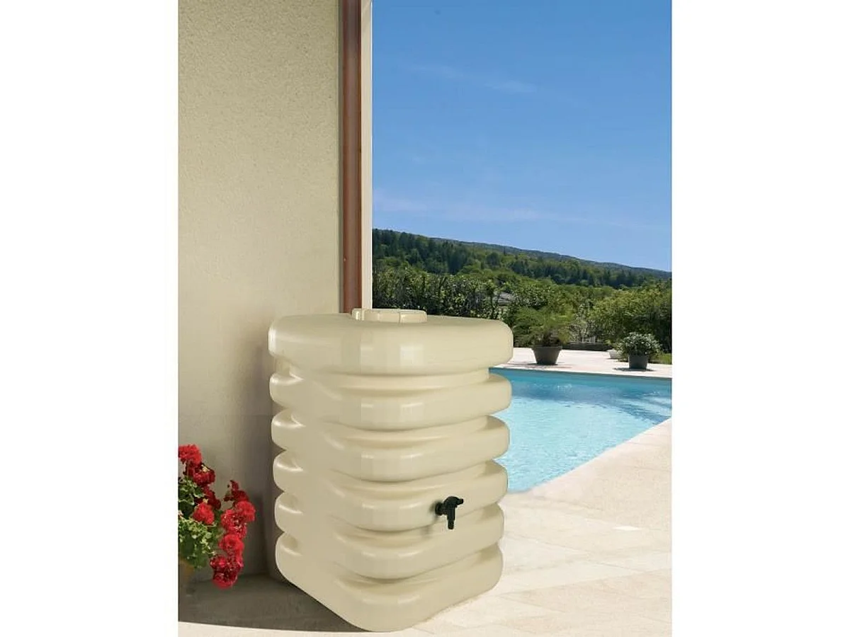 Belli Cubique 350 L Regenwateropvangbak - Beige polyethyleen tank