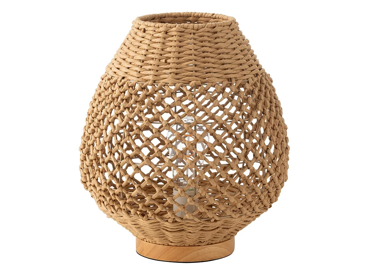 Lampe à Poser Torsade en Métal "Deann" 35cm Naturel