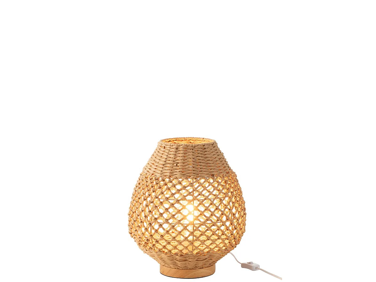 Lampe à Poser Torsade en Métal "Deann" 35cm Naturel