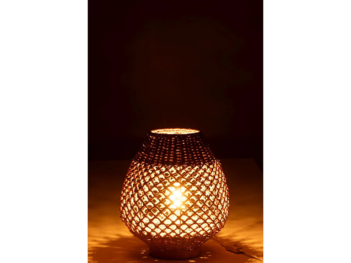 Lampe à Poser Torsade en Métal "Deann" 35cm Naturel