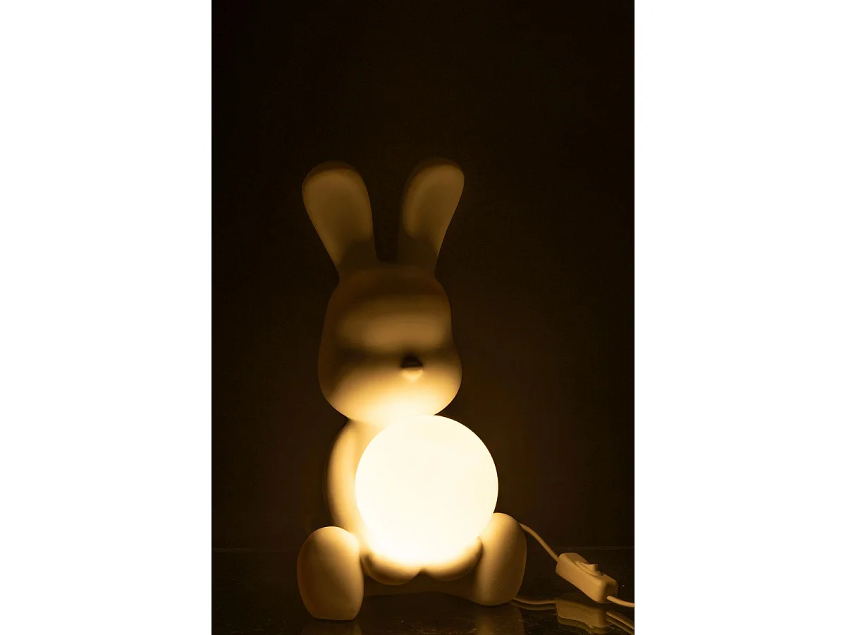 Lampe à Poser Lapin "Eddy" 30cm Blanc