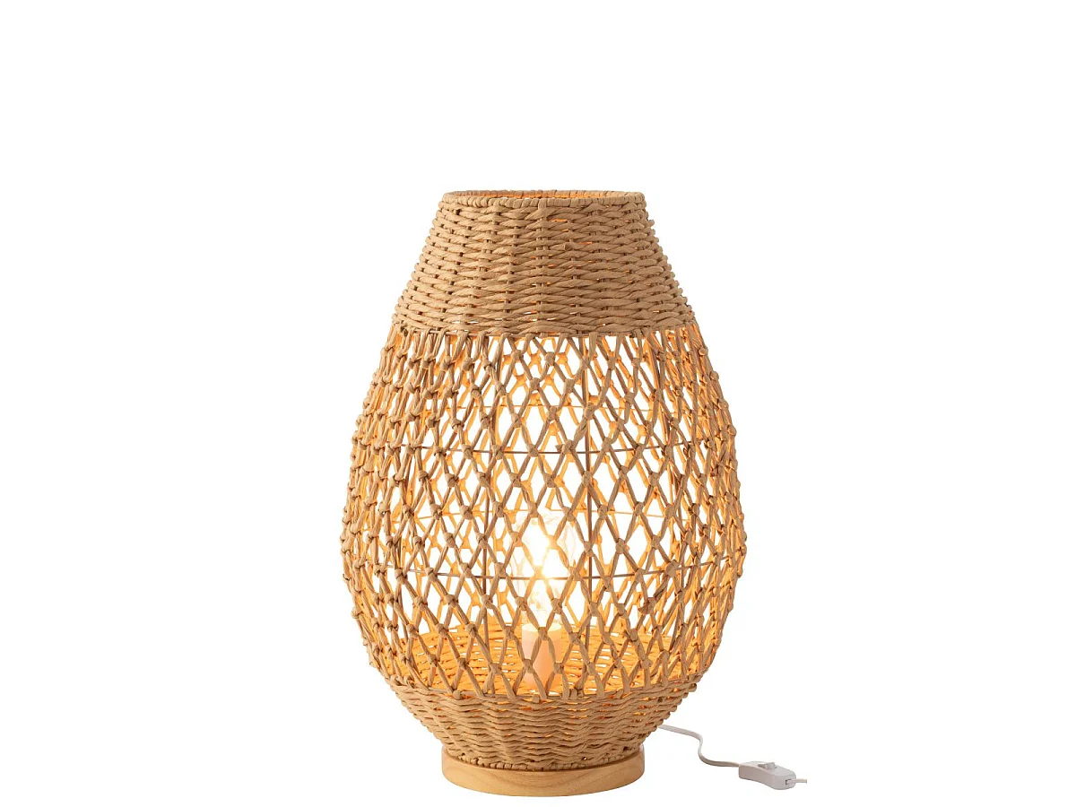 Lampe à Poser Torsade en Métal "Deann" 54cm Naturel
