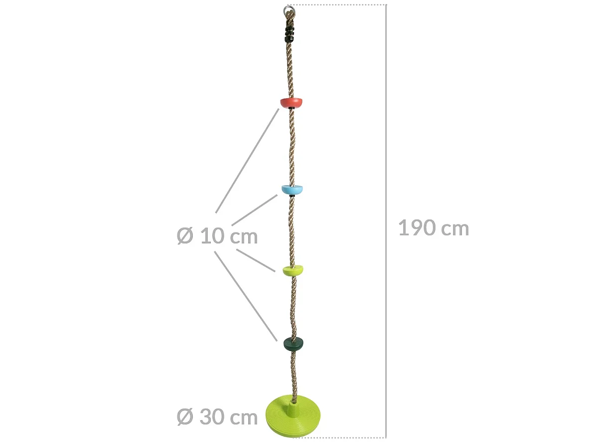 KANGUI Corde à grimper avec pKANGUI Lots et disque pour portique