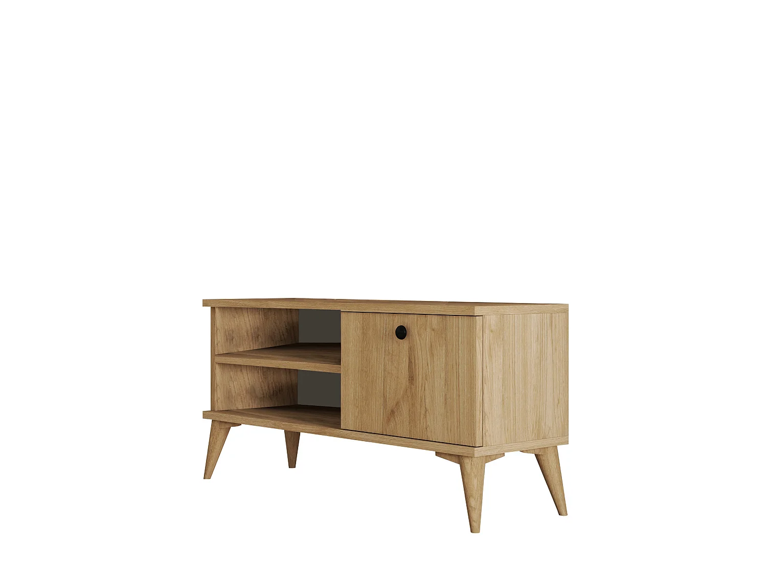 Retro Houten TV-standaard - 90 x 29 x 44 cm - Eiken